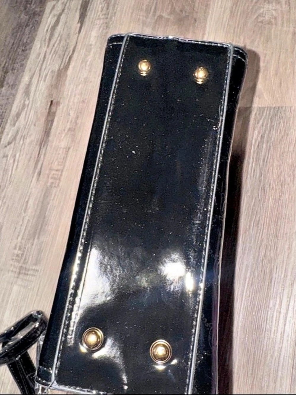 bebe Black Patent Shoulder Bag Like New - Picture 5 of 7